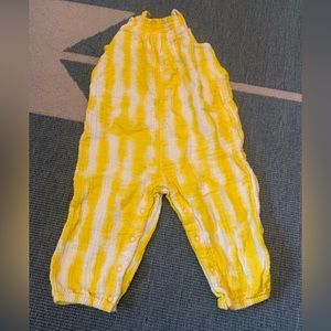 Okie Dokie Yellow and White Striped Jumpsuit Baby Size 12 months